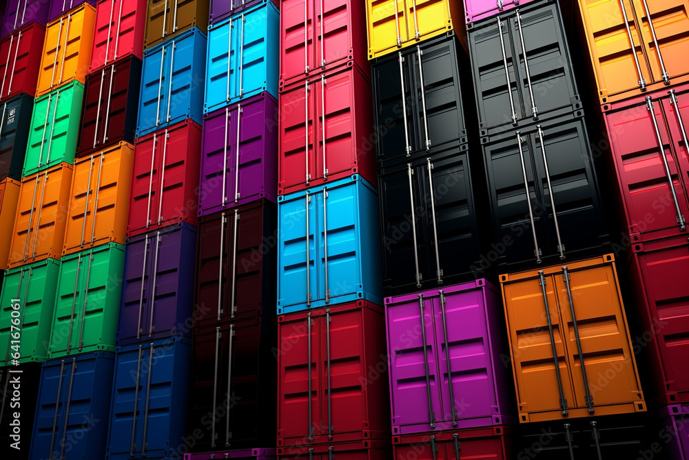 Fototapeta premium Cargo import shipping freight containers business port export harbor industrial
