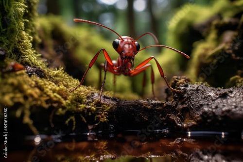 Forest ant close-up. AI gemerated image.