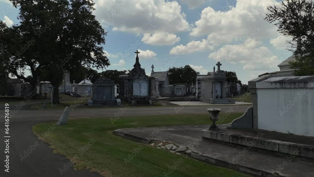 Aerial view of cemetery and crips at the Old Metairie Cemetery Aerial view of cemetery and crips at the Old Metairie Cemetery