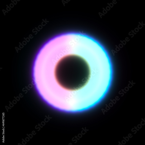 Ring abstract torus shape on a black background.