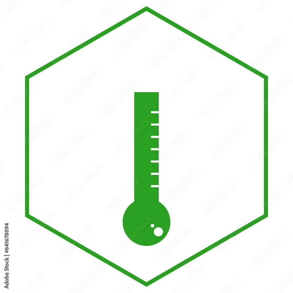green thermometer hexagon icon green thermometer hexagon icon