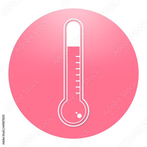 pink thermometer circle icon