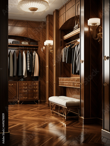 a wardrobe in a art deco style apartment, created with Generative AI technology © Ярослав Колташов