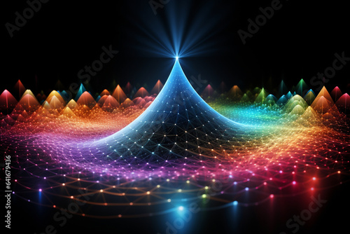 Visualization of molecular vibrations using laser spectroscopy, capturing the harmonious metamorphosis and creation of energy within materials, love and creation photo