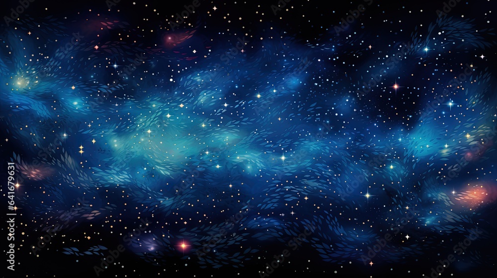 Naklejka premium a painting of a cluster of stars in the night sky. generative ai