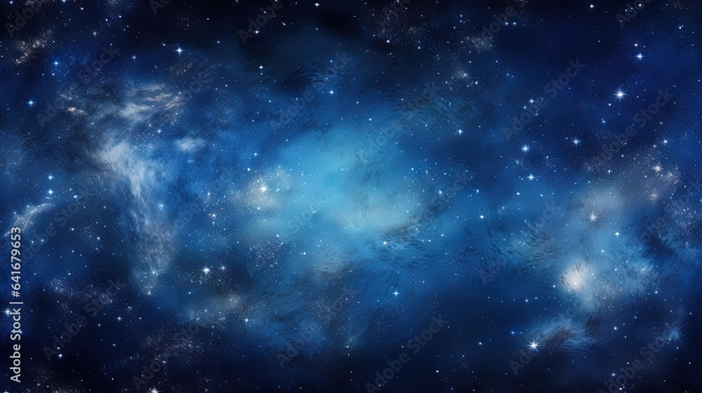  a blue space filled with lots of stars and a black background.  generative ai