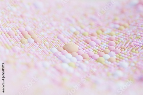 Pastel colored spheres surface background