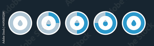 Water Meter Animation. blue and white numbers.