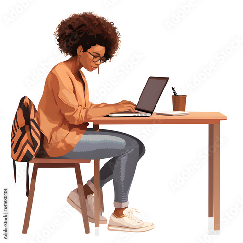 Eine junge Frau. Business Frau. Illustration. Seitenansicht. Illustration. Vorlage für Architektur, Städtebau, Raumplanung Renderings.	