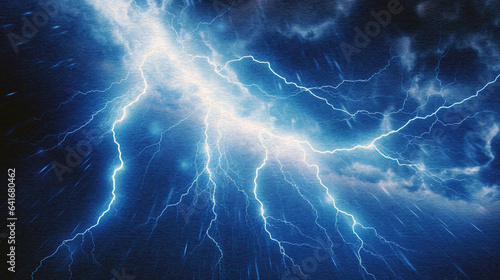 blue lightning on dark background with watercolor texture