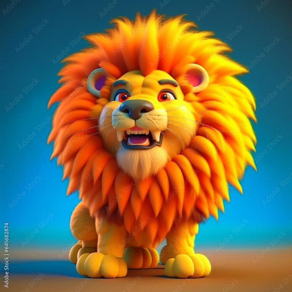 Lion on a blue background Lion on a blue background