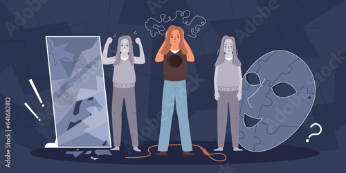 Personality Disorders Flat Illustration