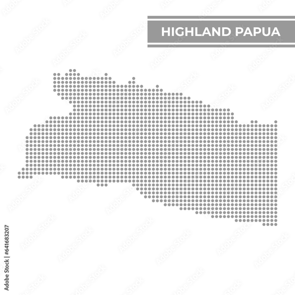 Dotted map of Highland Papua is a province of Indonesia