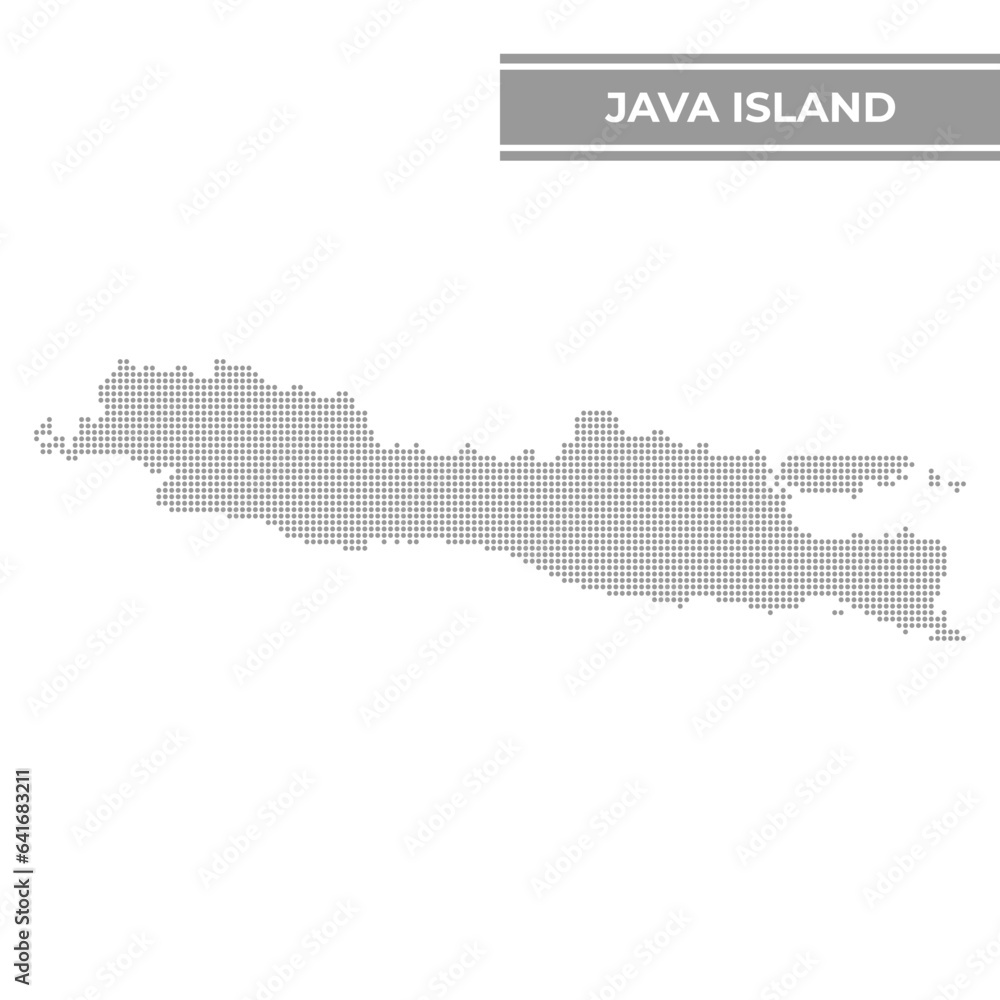 Dotted map of Java Island Indonesia