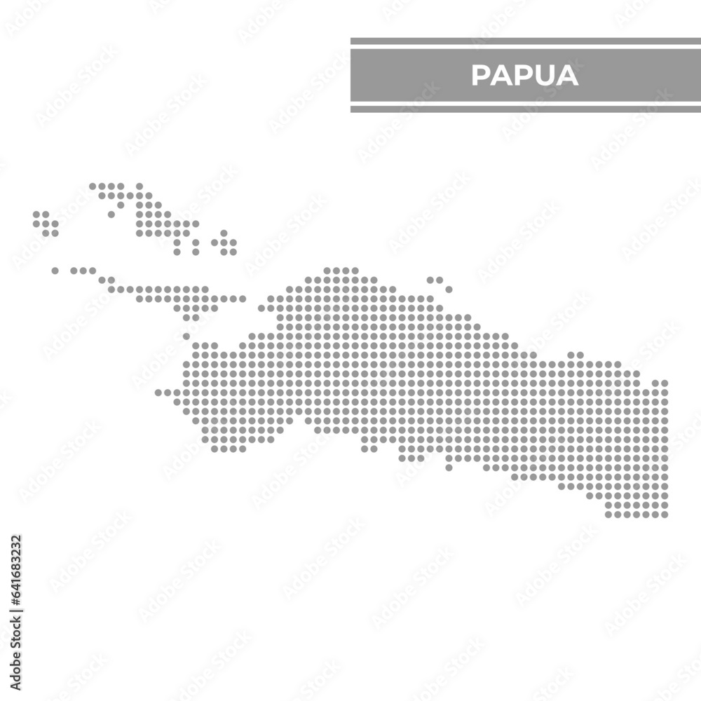 Dotted map of Papua is a province of Indonesia