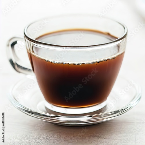 Close up of homemade alternative decaffeinated chicory drink in a cup on the table on white background