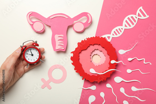 Canvas Print Concept of fertilization, period of ovulation, ovum.