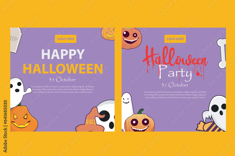 Fototapeta premium vector collection Halloween social media post template for celebration 31 October