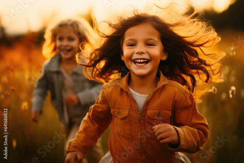 Joyful Kids Embracing Nature's Beauty