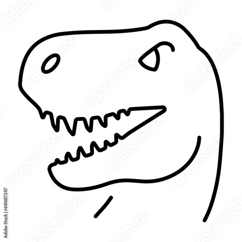 t rex icon isolated on white background, vector illustration.