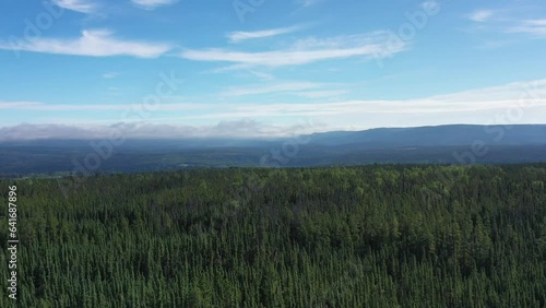 Drone captures the vastness of the Alaska Highway and the surrounding boreal forest photo