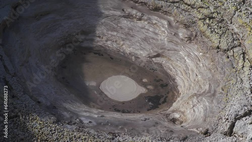 Boiling Mud Pots In New Zealand (Rotorua) Geothermal Activty. photo