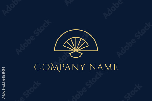 beauty hand fan geometric logo
