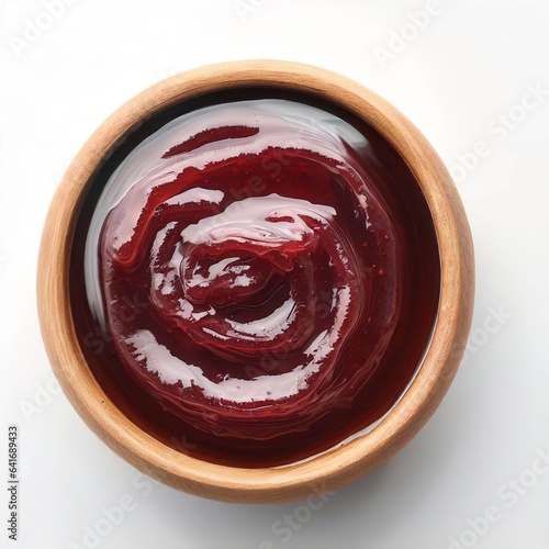 High angle delicious jam in bowl on white background