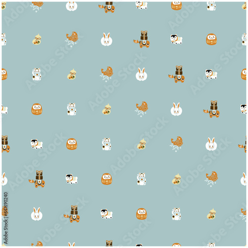 和柄-おめでたい柄-吉祥紋のシームレスなパターン