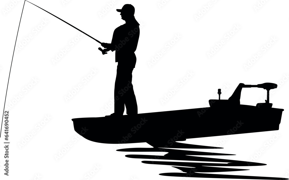 Fishing Boat Fisherman Cutfile, cricut ,silhouette, SVG, EPS, JPEG, PNG, Vector, Digital File, Zip Folder