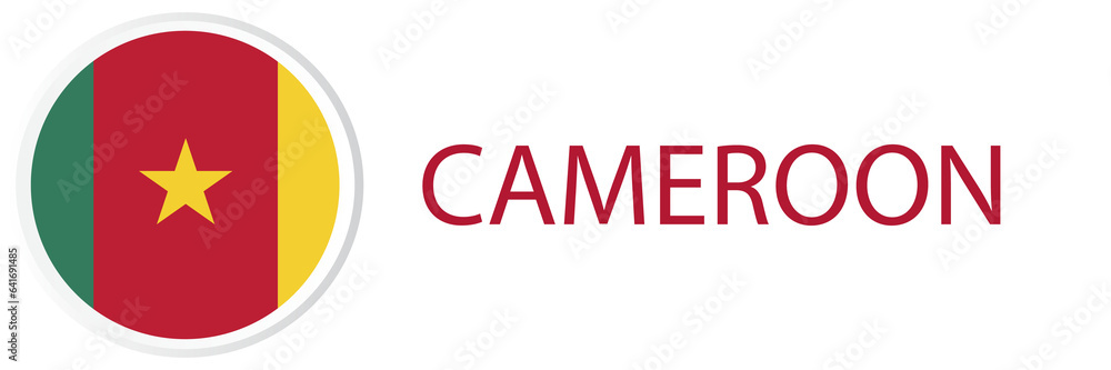 Cameroon flag in web button, button icons.