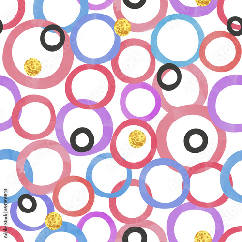 Seamless colorful rings pat...