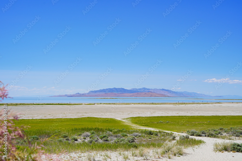antelope island state park and the great salt lake in Utah antelope island state park and the great salt lake in Utah