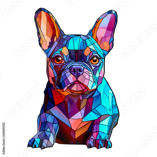 French bulldog in polygonal style. generative ai