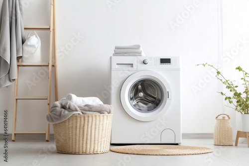 Home household dirty basket bathroom cleaning machine room modern laundry housekeeping housework domestic