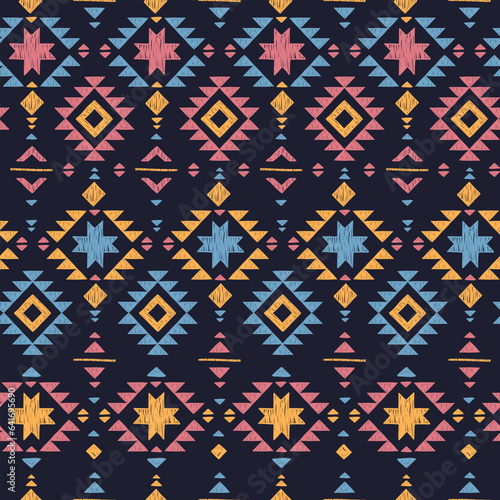 Hand drawn abstract seamless pattern, ethnic background, simple style - great for textiles, banners, wallpapers, wrapping - vector design