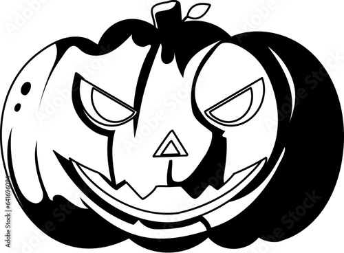 This is the symbol or image that stands for Halloween. A really big pumpkin with a spooky face.Linear style.