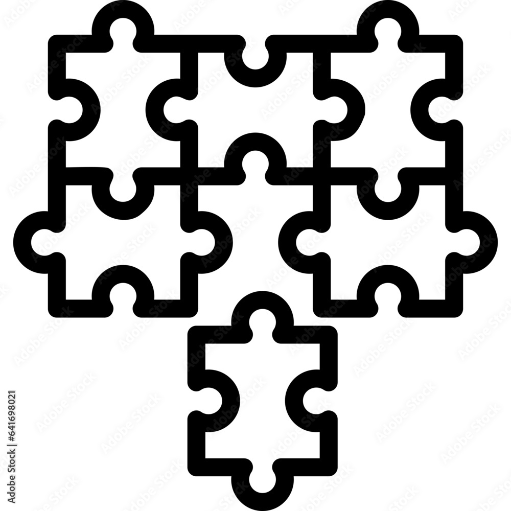 Puzzle pieces fitting together symbolizing alignment Icon Puzzle pieces fitting together symbolizing alignment Icon