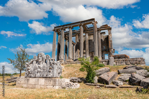 Zeus temple in the ancient city of Aizanoi in Kutahya Turkey