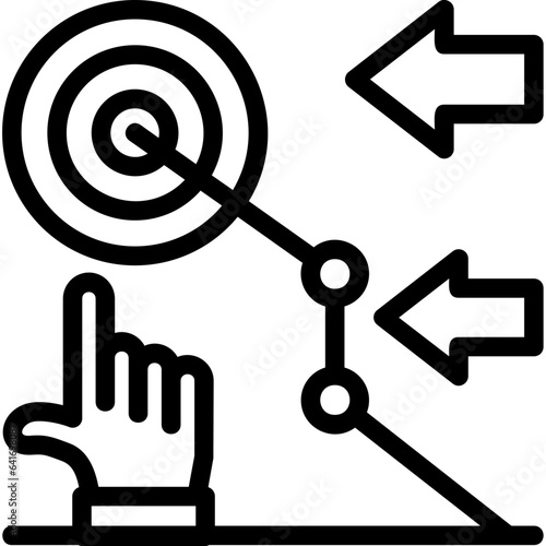 Hand with a target for goal setting Icon