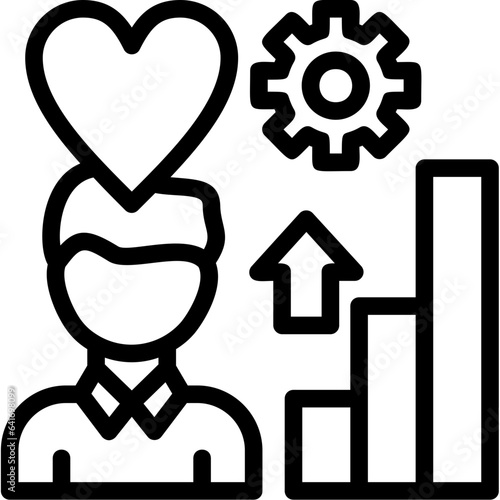 Hand with a heart for passion Icon