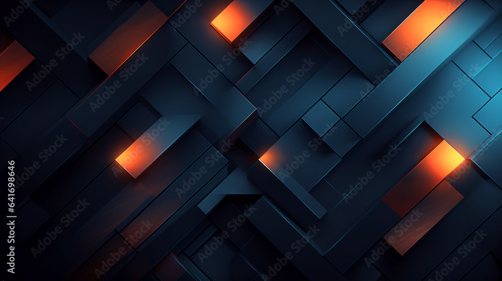 abstract dark blue cyber technology background with futuristic geometric shapes abstract dark blue cyber technology background with futuristic geometric shapes