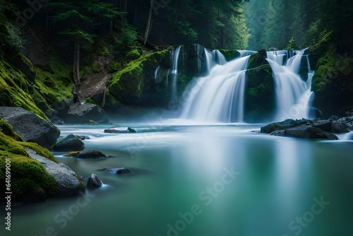 waterfall in the forest © Aqib