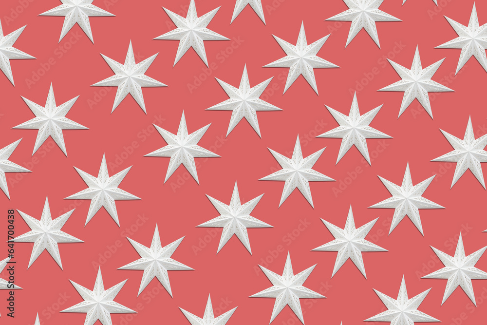 Pattern with decorative star made from paper Pattern with decorative star made from paper
