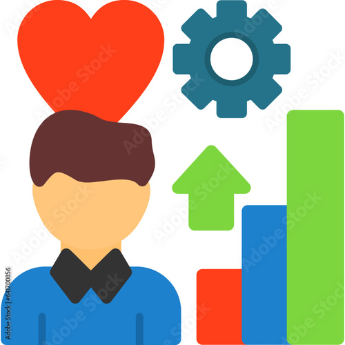 Hand with a heart for passion Icon
