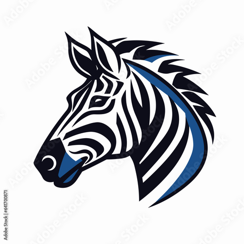 Esport vector logo zebra on white background side view  zebra icon  zebra head  zebra sticker