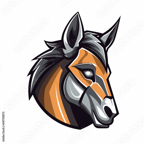 Esport vector logo donkey on white background side view, donkey icon, donkey sticker, donkey head, mule