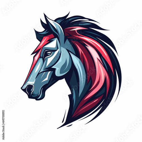 Esport vector logo horse on white background side view  horse icon  horse sticker  horse head