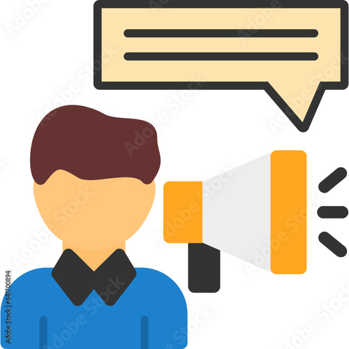 Person with a megaphone for communication Icon