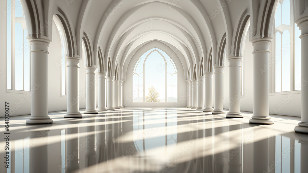 Architectural fantasy backdrop with columns